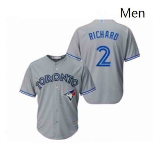 Mens Toronto Blue Jays 2 Clayton Richard Replica Grey Road Baseball Jersey